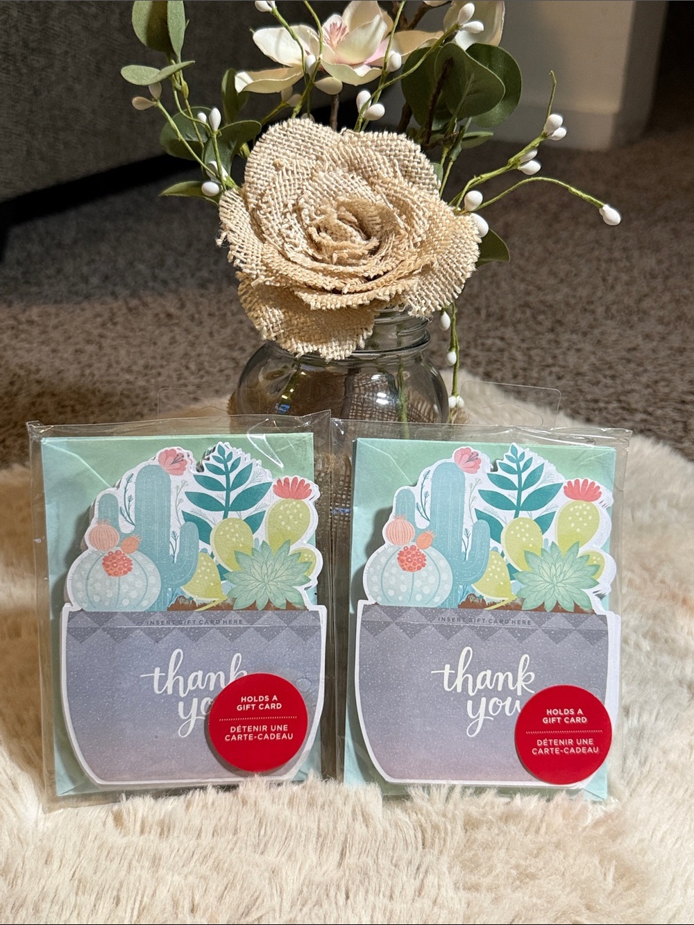 ✨American greetings Thank You Cactus Gift Card Holders✨